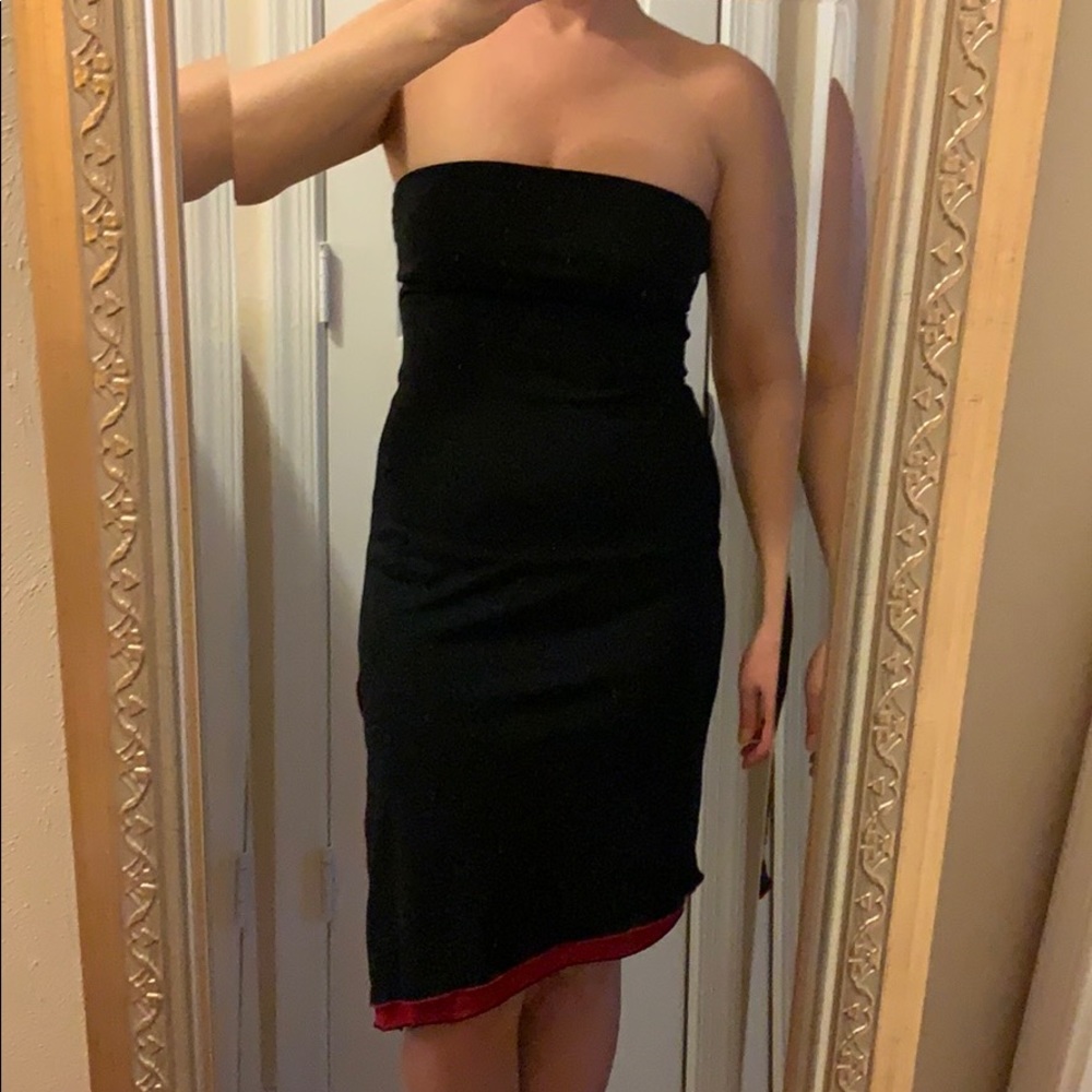 Express strapless black dress